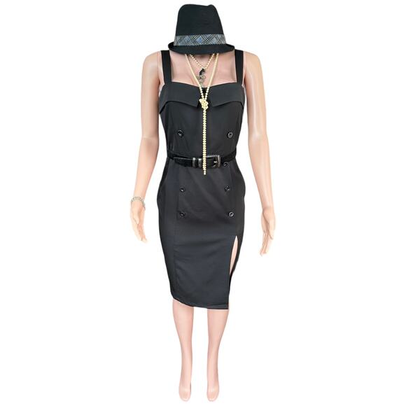 Complete 1920s Gangster Costume: Dress + 6 Accessories - Halloween/Cosplay Med. - Picture 10 of 10